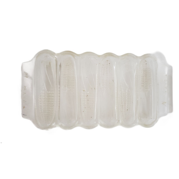 Vintage 1940's Miracle Maize Clear Glass Cornbread Baking Dish Corn Cob Design - Picture 1 of 1